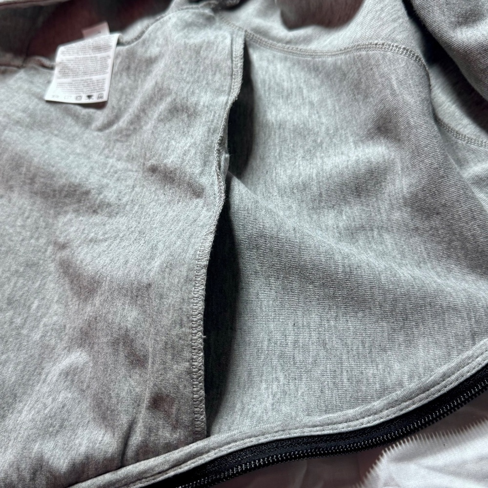 Nike Tech Fleece Cape Asymmetrical Full Zip Hoodie Grey Black Women Small - Picture 10 of 11